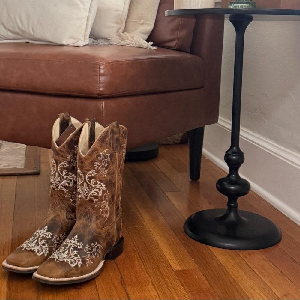 Brown and Cream Fancy Stiched Western Boots